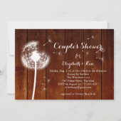Dandelion Couple's Shower Invitation - hout Kaart (Voorkant)
