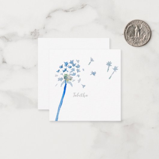 Dandelion Custom Flat Note-kaart Notitiekaartje (Voorkant / Achterkant in situ)