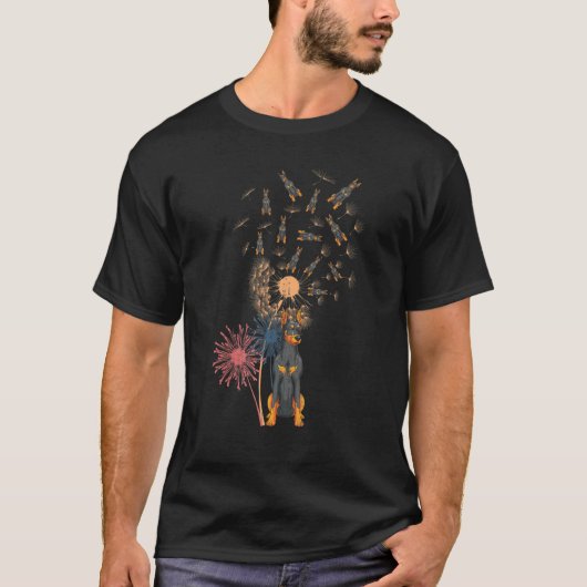 Dandelion Doberman Eigenaar van Dog Animal Pet Own T-shirt (Voorkant)