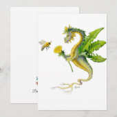 Dandelion Dragon & Bee-kaart Bedankkaart (Voorkant / Achterkant)