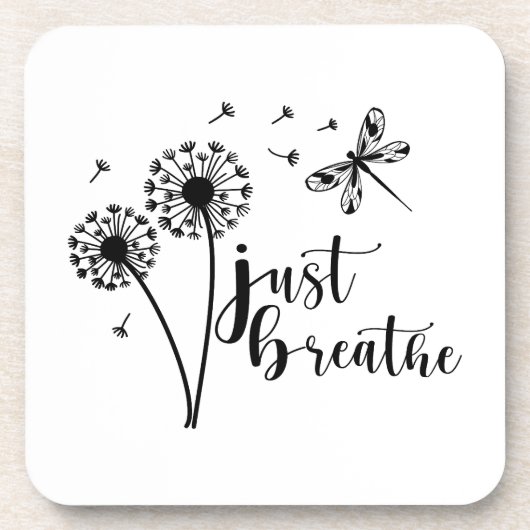 Dandelion Dragonfly enkel Breathe Bier Onderzetter (Voorkant)