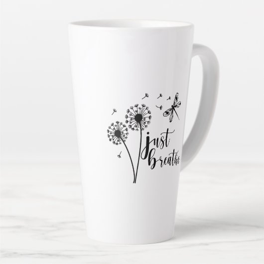 Dandelion Dragonfly enkel Breathe Latte Mok (Rechterhoek)
