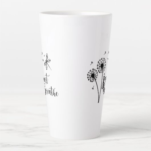Dandelion Dragonfly enkel Breathe Latte Mok (Voorkant)