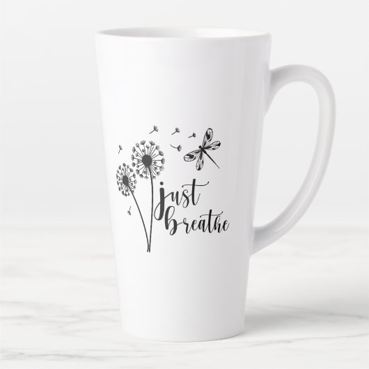 Dandelion Dragonfly enkel Breathe Latte Mok (Rechts)