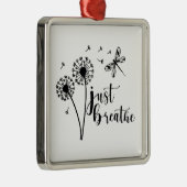 Dandelion Dragonfly enkel Breathe Metalen Ornament (Rechts)