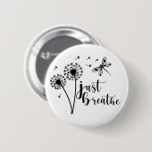 Dandelion Dragonfly enkel Breathe Ronde Button 5,7 Cm (Voorkant /achterkant)