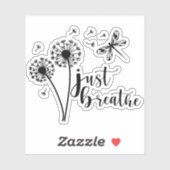 Dandelion Dragonfly enkel Breathe Sticker (Vel)