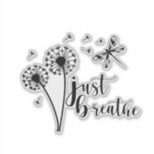 Dandelion Dragonfly enkel Breathe Sticker (Voorkant)