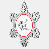 Dandelion Dragonfly enkel Breathe Tin Sneeuwvlok Ornament (Rechts)