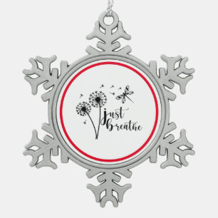 Dandelion Dragonfly enkel Breathe Tin Sneeuwvlok Ornament