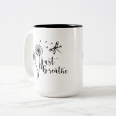 Dandelion Dragonfly enkel Breathe Tweekleurige Koffiemok (Voorkant links)