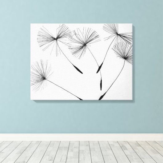 Dandelion Drawing Canvas Afdruk (Insitu (Houten vloer))