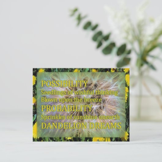 Dandelion Dreams Briefkaart (Staand voorkant)