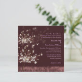 Dandelion Dreams Elegant Country Wedding Kaart (Staand voorkant)