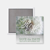 Dandelion Dreams Monogram Save the Date Magneet (Voorkant / Achterkant)