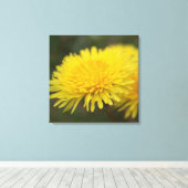 Dandelion droom.  gele wilde bloem canvas afdruk (Insitu (Houten vloer))