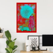 dandelion elf met leeuw poster (Thuiskantoor)
