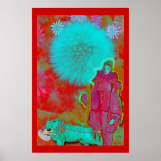 dandelion elf met leeuw poster