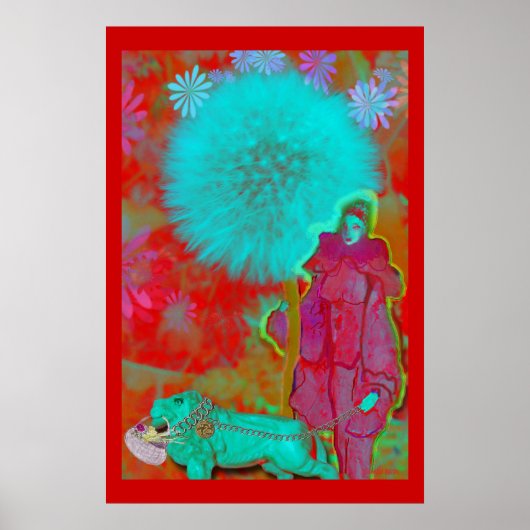 dandelion elf met leeuw poster (Voorkant)
