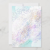 Dandelion en Glitter Wedding Invitation Kaart (Achterkant)