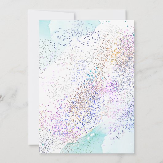 Dandelion en Glitter Wedding Invitation Kaart (Achterkant)