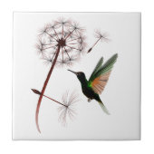 Dandelion en Hummingbird Tile Tegeltje (Voorkant)