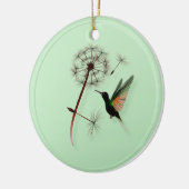 Dandelion en Little Green Hummingbird Ornaments Keramisch Ornament (Links)