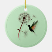 Dandelion en Little Green Hummingbird Ornaments Keramisch Ornament (Achterkant)