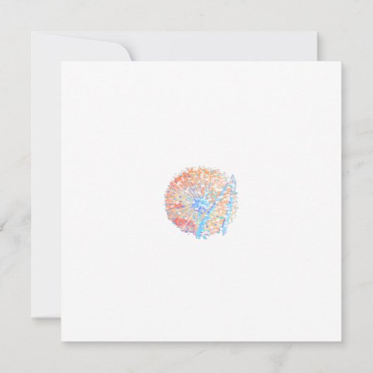 Dandelion en waterverf clouds bruiloft (Achterkant)