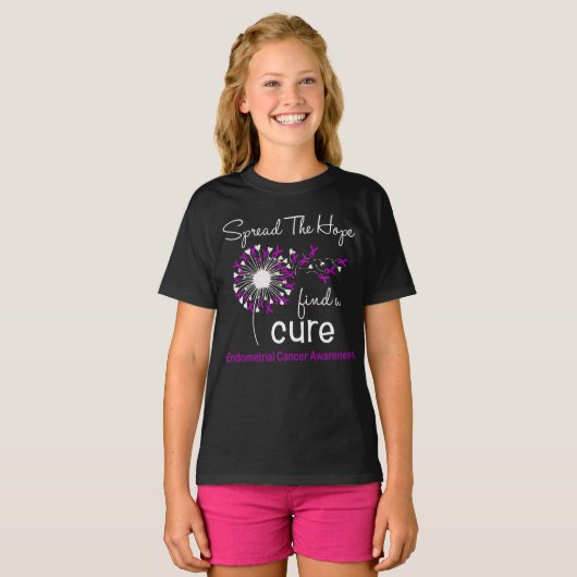 Dandelion Endometrial Cancer Awareness T-shirt (Voorkant volledig)