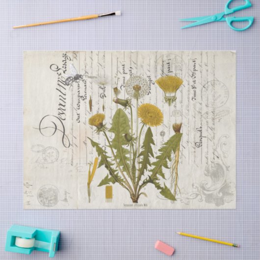 Dandelion Ephemera Landschap Decoupage Tissue Shee Tissuepapier (Craft)