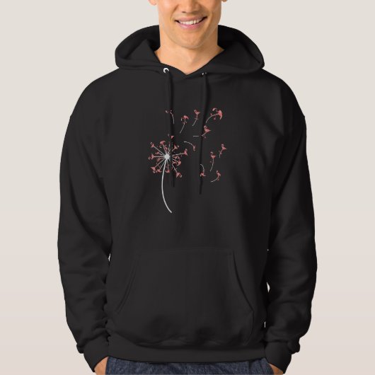Dandelion Exotic Bird Zoo Animal Tropical Flamingo Hoodie (Voorkant)
