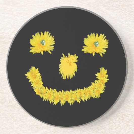 Dandelion Face Zandsteen Onderzetter (Voorkant)