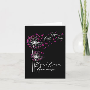 Dandelion Faith Hope Love Breast Cancer Awareness Kaart