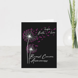 Dandelion Faith Hope Love Breast Cancer Awareness Kaart