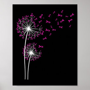 Dandelion Faith Hope Love Breast Cancer Awareness Poster