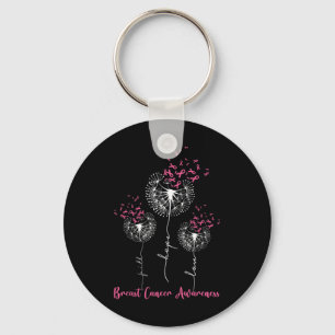 Dandelion Faith Hope Love Breast Cancer Awareness Sleutelhanger