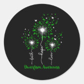 Dandelion Faith Hope Love Dwarfism Awareness Ronde Sticker (Voorkant)