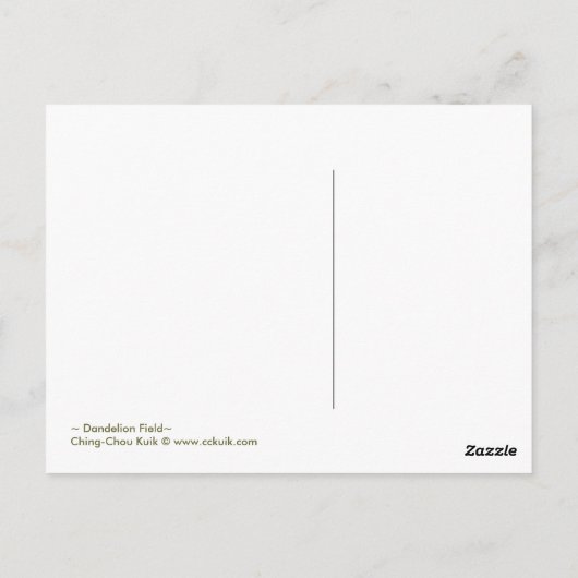 Dandelion Field - Briefkaart (Achterkant)