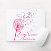 Dandelion Fight Breast Cancer Awareness Dragonfly. Muismat (Met muis)