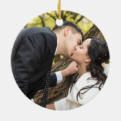 Dandelion First Wedding Jubileum Foto Keepslag Keramisch Ornament (Achterkant)