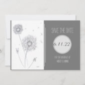 Dandelion Flat Save the Date Kaart (Voorkant)