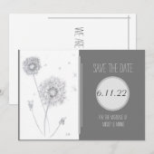 Dandelion Flat Save the Date Kaart (Voorkant / Achterkant)
