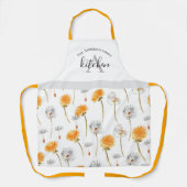 Dandelion floral flower monogram scripttekst schort (Voorkant)