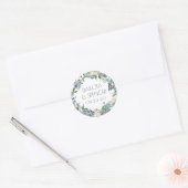 Dandelion Floral | Geduwde Floral Wreath Wedding Ronde Sticker (Envelop)