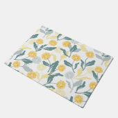 Dandelion florale patroon, wit deurmat (Schuin)