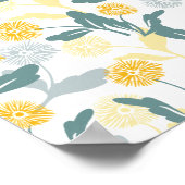 Dandelion florale patroon, wit poster (Hoek)