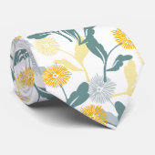 Dandelion florale patroon, wit stropdas (Opgerold)