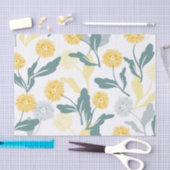 Dandelion florale patroon, wit tissuepapier (Craft)