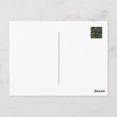 Dandelion florale patroon zwarte ver briefkaart (Achterkant)